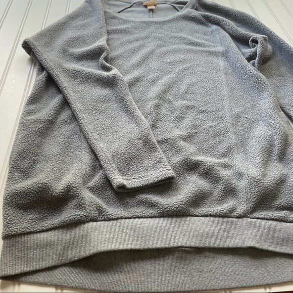 Mossimo Supply Fleece Tunic Sweatshirt Gray Size Small Pockets Oversized casual - Picture 6 of 9